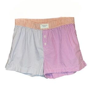 American Eagle Women’s Two Pair Gingham Boxer Shorts Medium